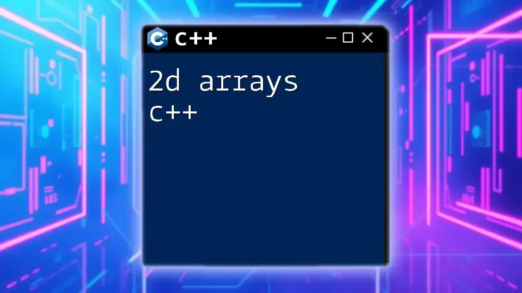 Mastering 2D Arrays in C++: A Quick Guide