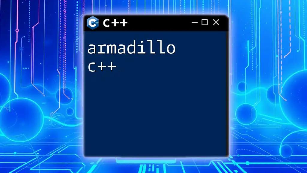 Mastering Armadillo C++: A Quick Reference Guide