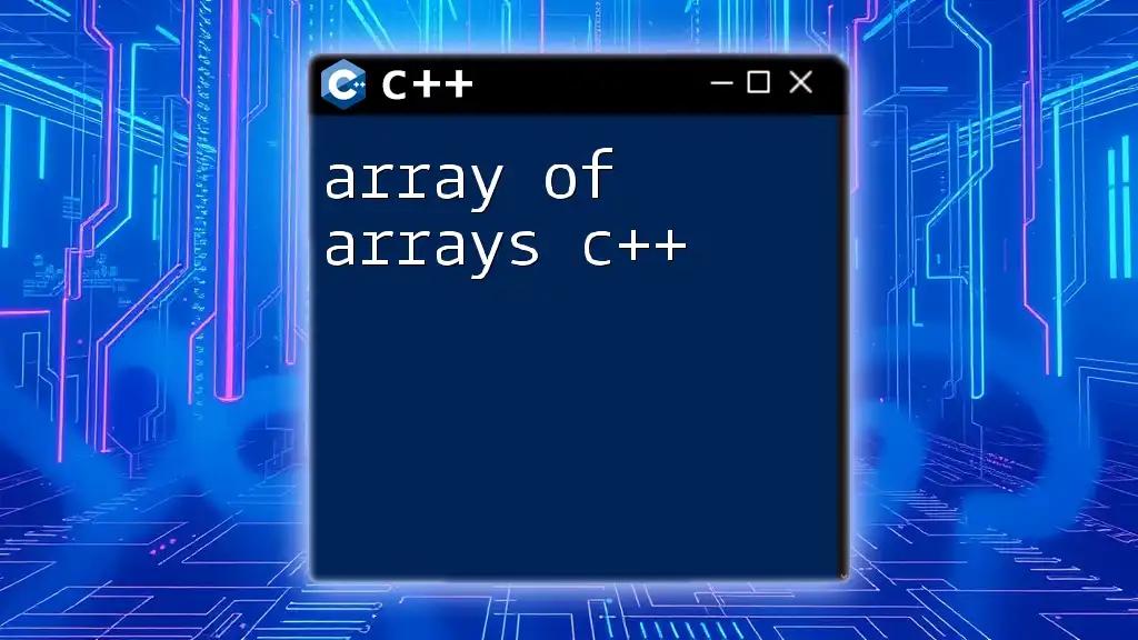 Array of Arrays in C++: A Quick Guide