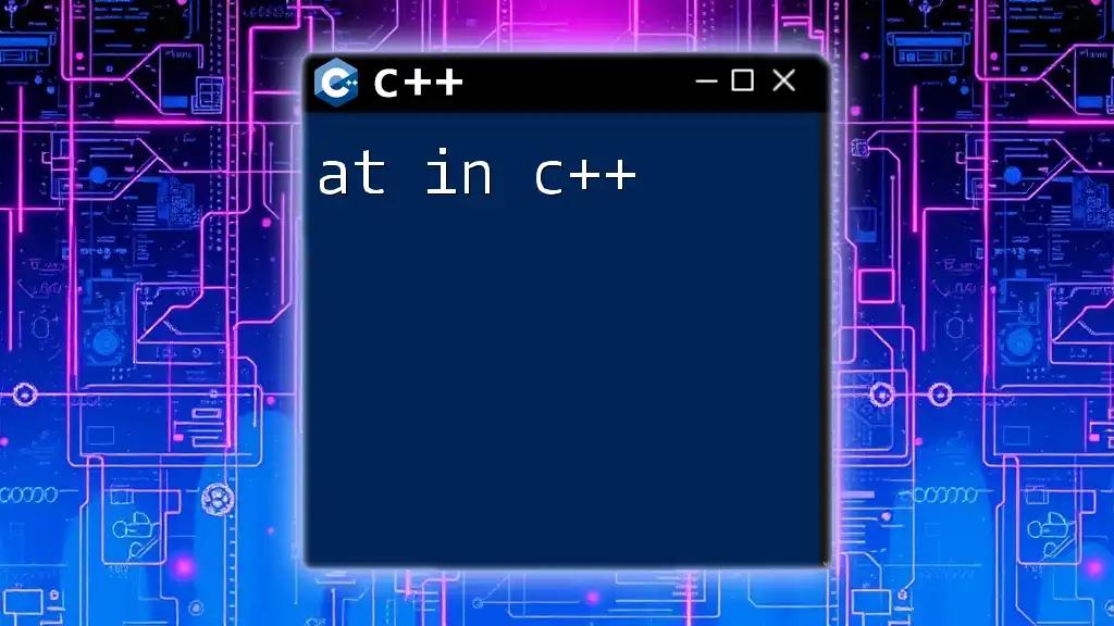 Mastering The At Function In C++: A Quick Guide