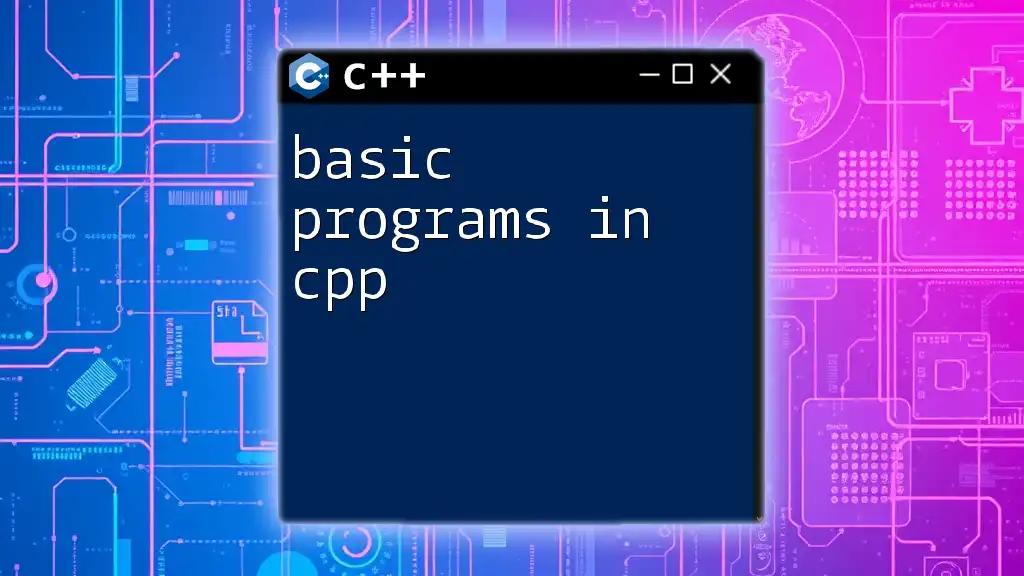 Mastering Basic Programs in CPP: A Quick Guide