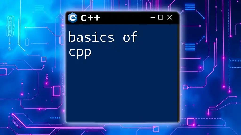 Basics of CPP: Your Quick Start Guide to Mastery