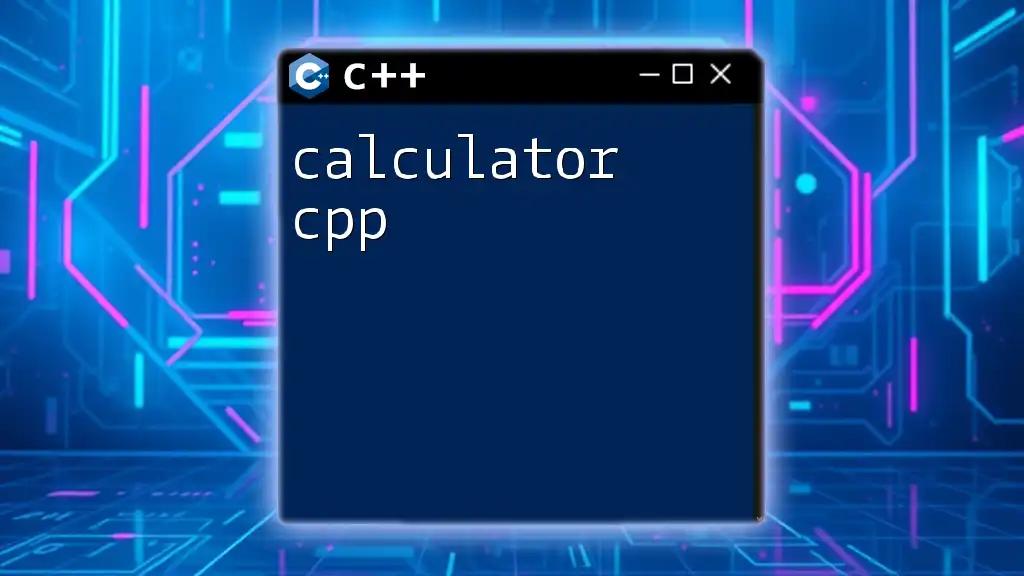 Calculator CPP: Mastering Basic Commands with Ease