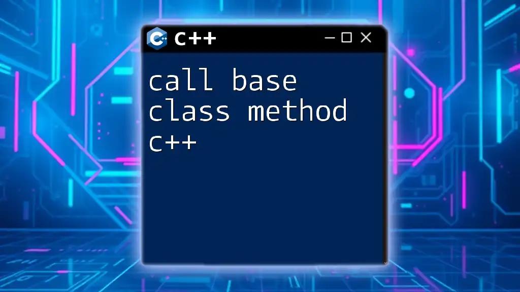 Call Base Class Method in C++: A Quick Guide