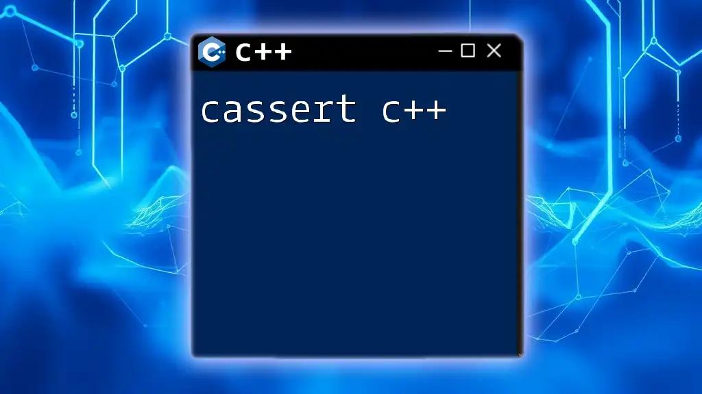 Mastering cassert in C++: Quick Guide to Assertions