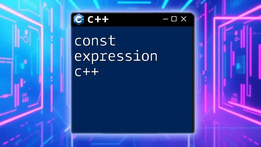 const Expression C++: Mastering Constants in C++