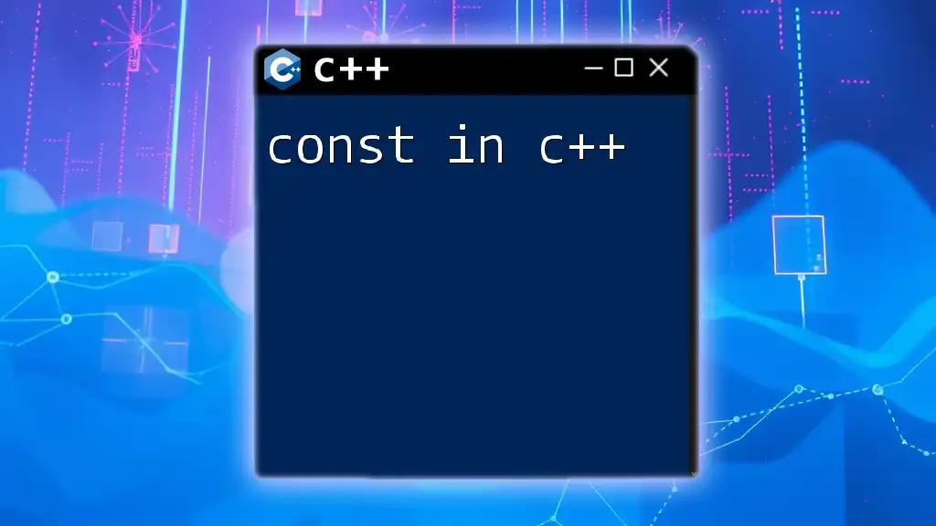 Mastering Const in C++: Your Quick Reference Guide