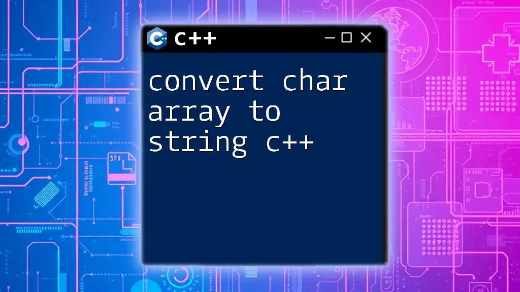 Convert Char Array to String in C++: A Quick Guide