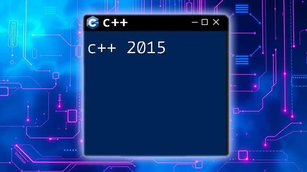 Mastering C++ 2015 Commands: A Quick Reference Guide