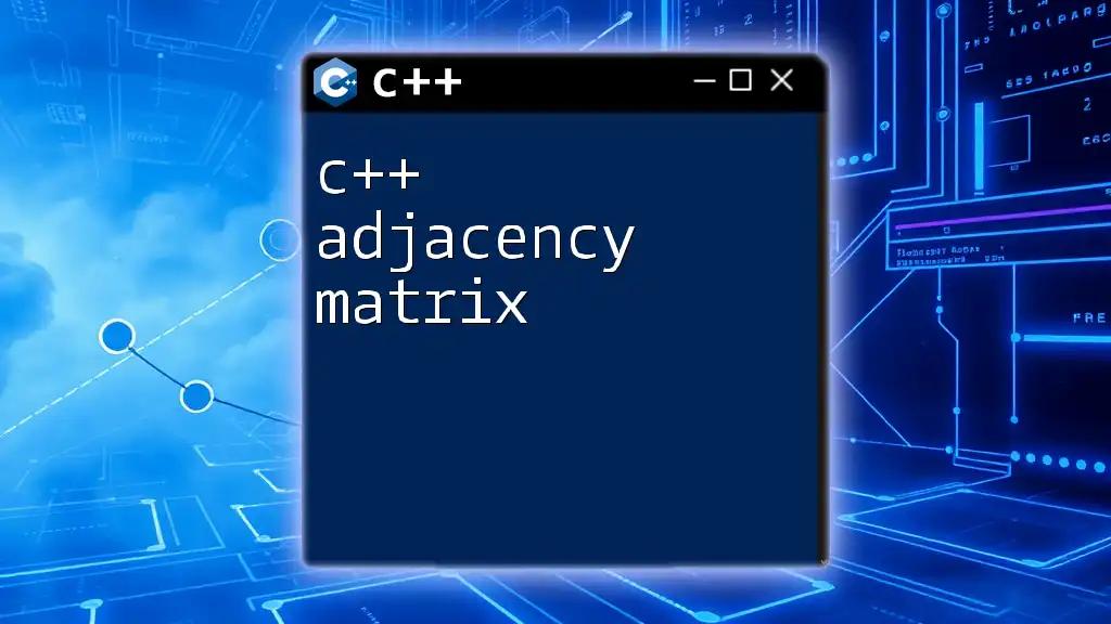 C++ Adjacency Matrix: A Quick Guide to Graph Representation