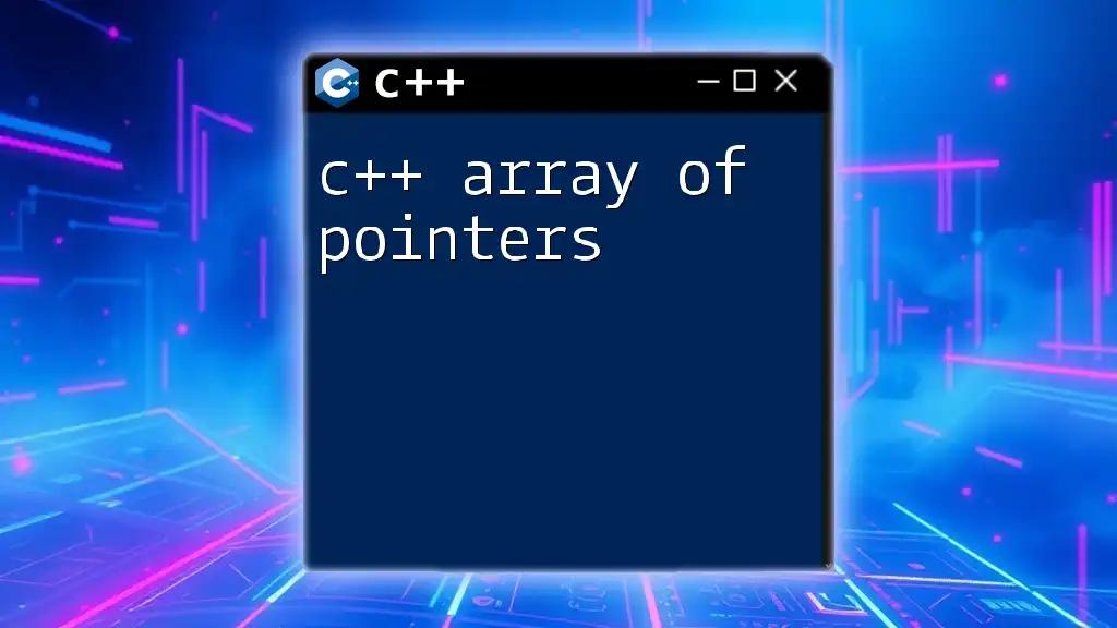 C++ Array of Char Arrays: A Quick Guide for Beginners