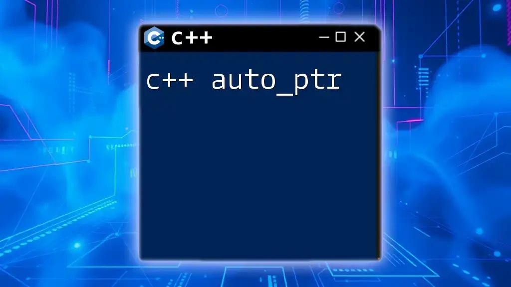 Understanding C++ auto_ptr for Smarter Memory Management