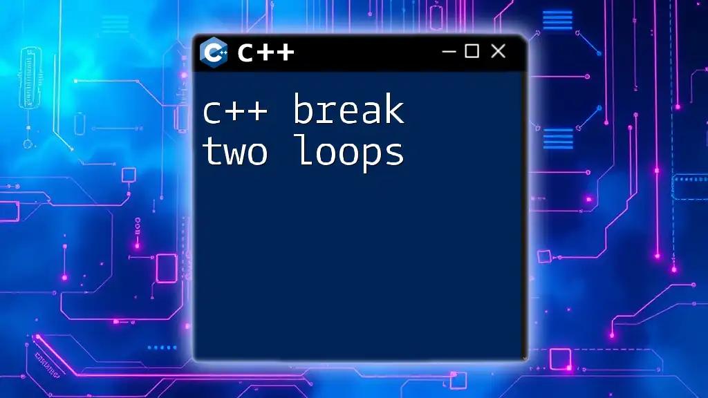 C++ Break Two Loops: A Simple Guide to Quick Exits