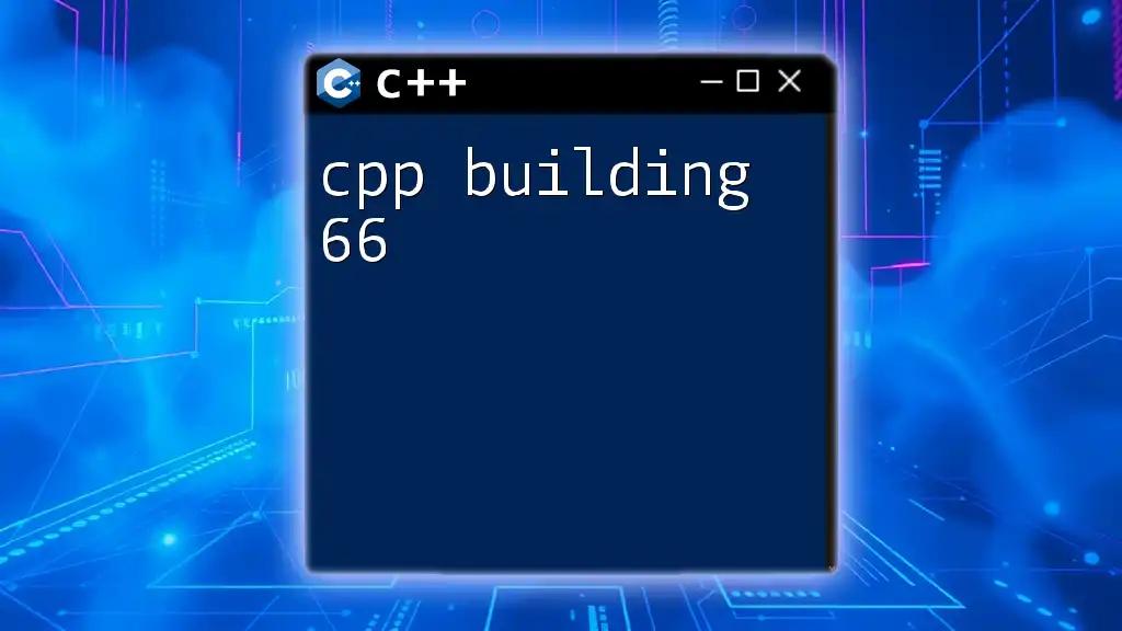 CPP Building 66: Mastering Essential Commands Effortlessly