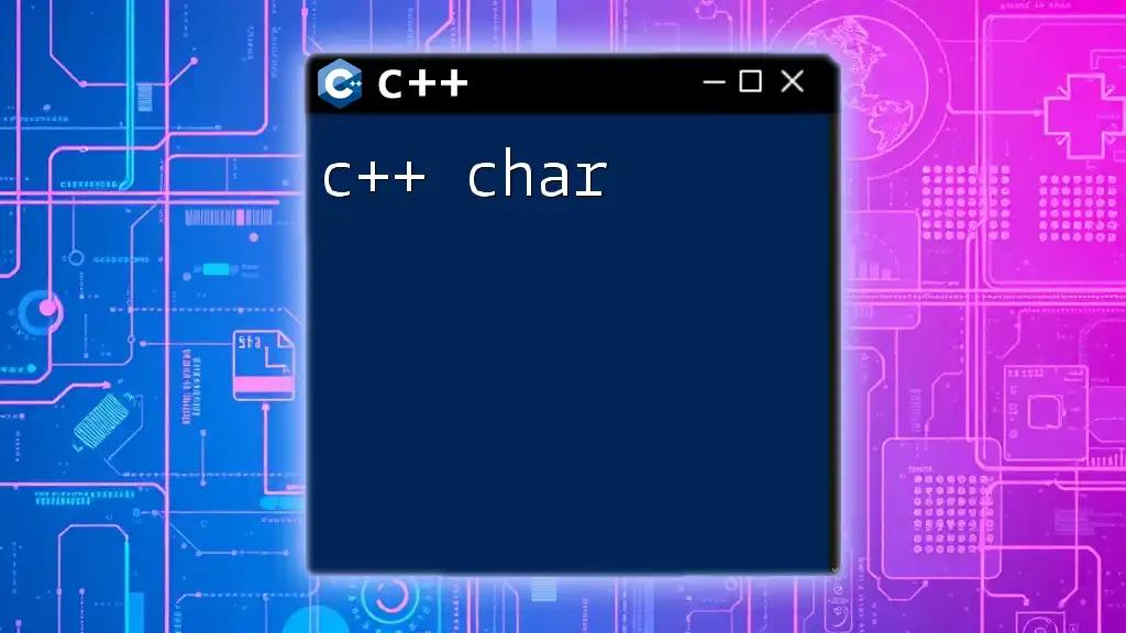 Mastering C++ Char: A Quick Guide to Characters in C++