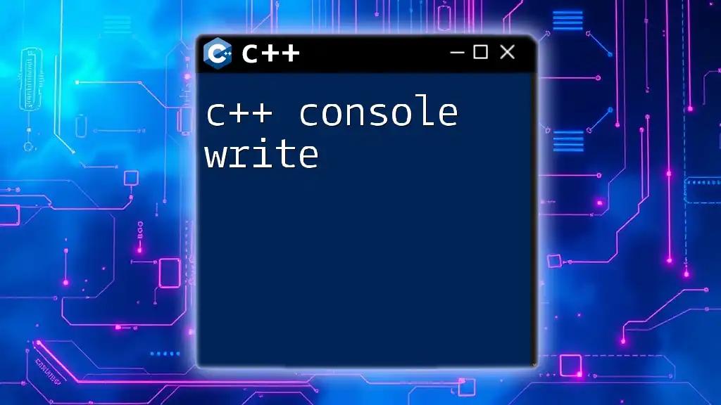 C++ Console Write: Mastering Output with Ease