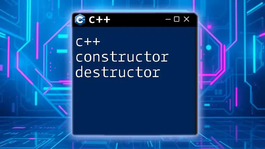 Understanding C++ Default Destructor: A Quick Guide