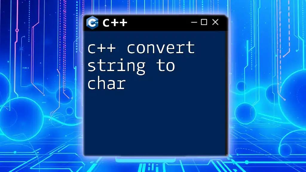 C++ Convert String to Char: A Quick Guide