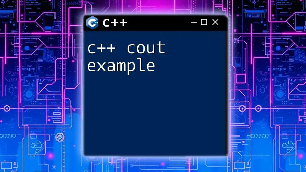 Mastering C++ Cout: A Quick Guide with Examples