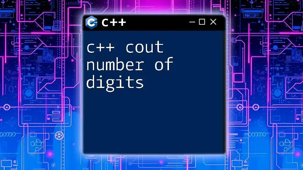 C++ Cout Number of Digits: A Quick Guide