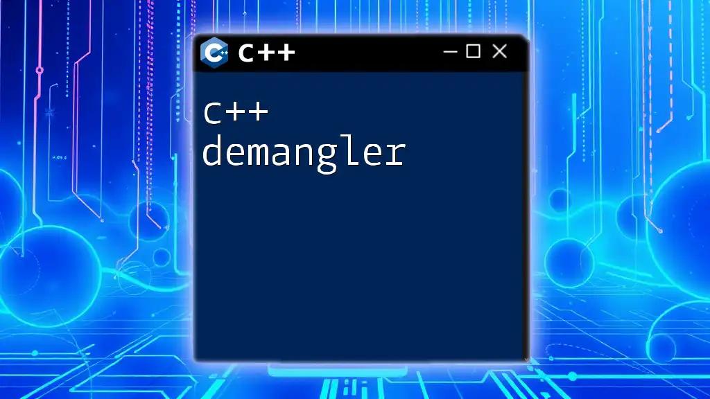 c++ Demangler: Simplifying Mangled Names with Ease