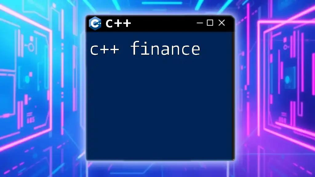 Mastering C++ Finance: Quick Command Guide