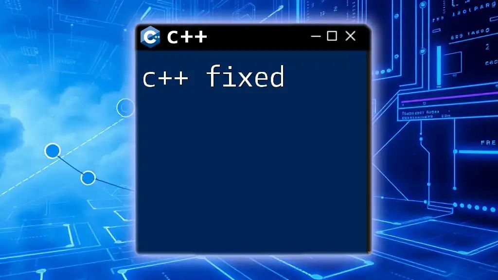 c++ Fixed: Mastering Precision in C++ Programming