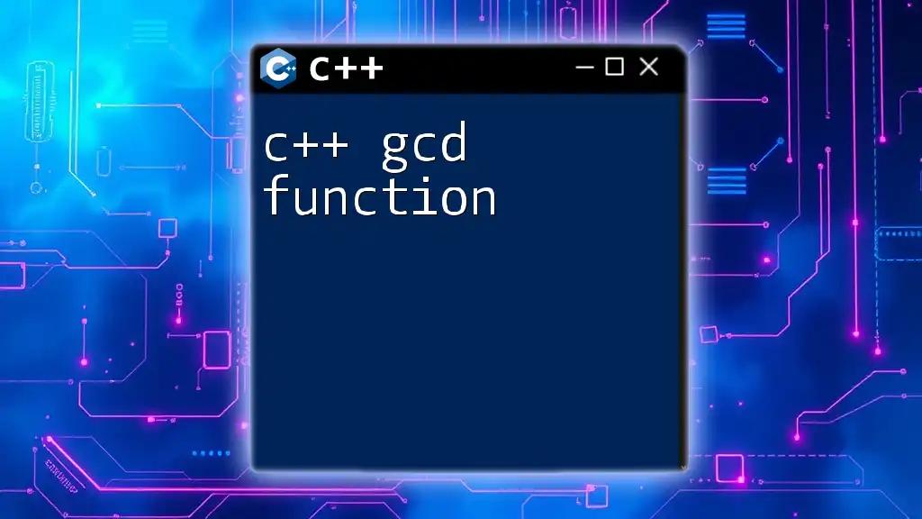 Mastering the C++ GCD Function in Simple Steps