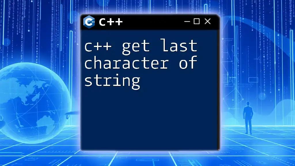 C++ Get Last Character of String: A Quick Guide