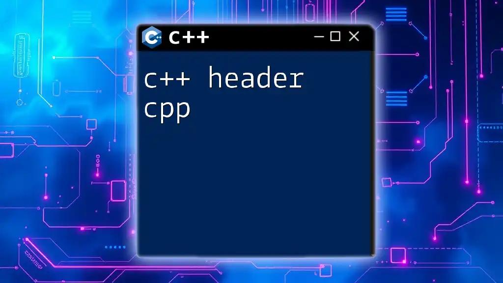 C++ Header CPP: Mastering Headers in C++ with Ease