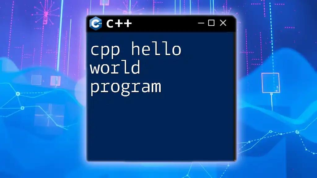 Mastering the C++ Hello World Program: A Quick Guide