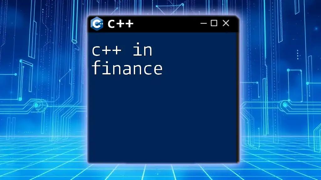 C++ in Finance: Unlocking Financial Insights with Code