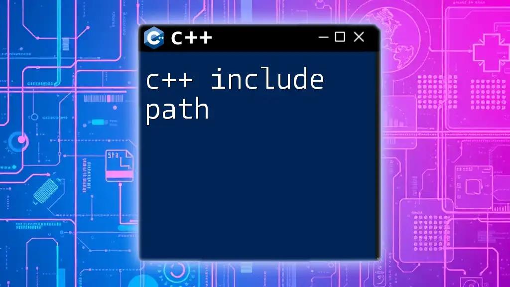 C++ Include Path: Mastering Your Directories Efficiently