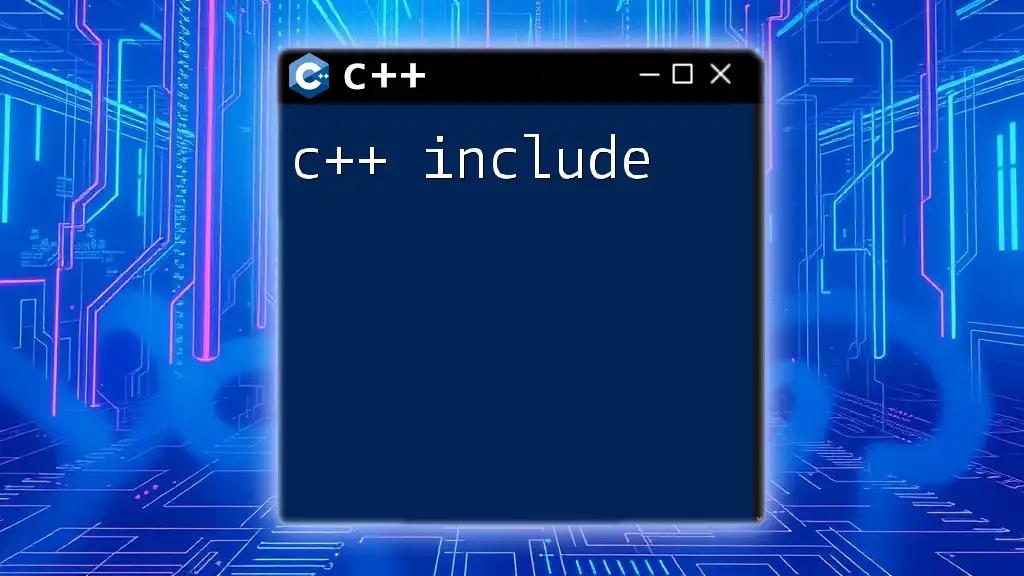 Mastering C++ Include: Simplified Guide to Header Files