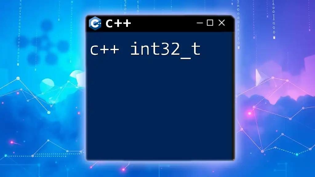 Unlocking C++ Int32_T: A Quick Guide to Precision