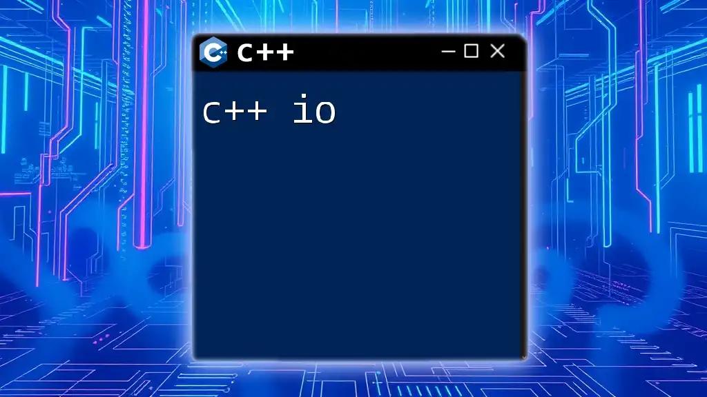 Mastering C++ IO: A Quick Guide to Input and Output