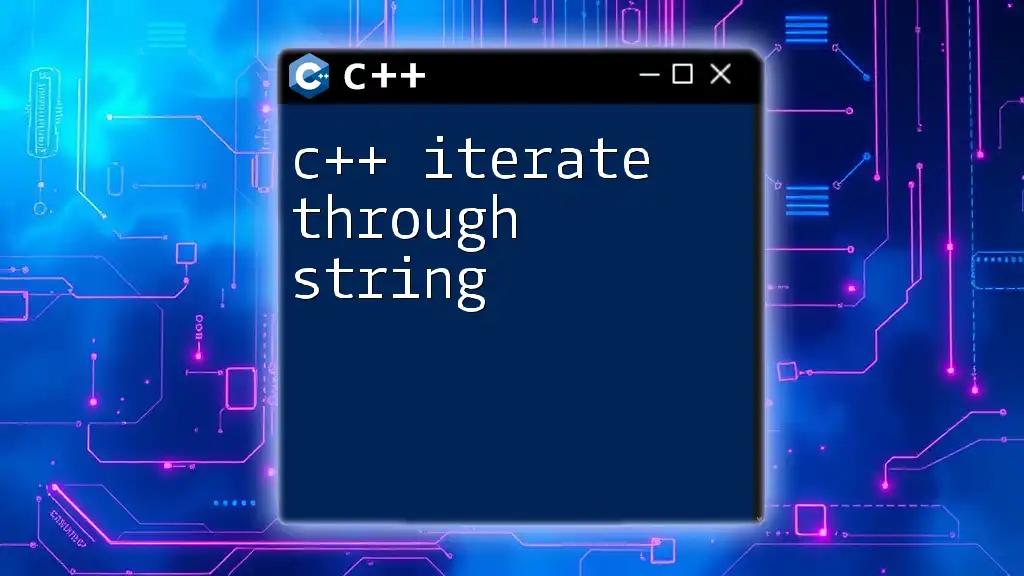 C++ Iterate Through String: A Quick Guide