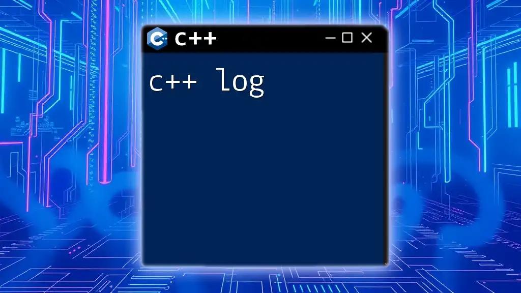 Mastering C++ Log: A Quick Guide to Logging in C++