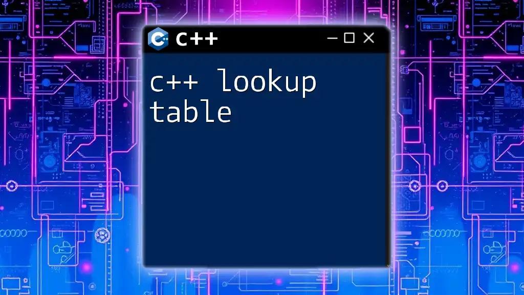 C++ Lookup Table Essentials for Quick Reference