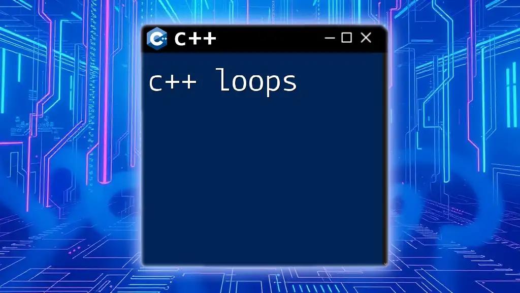 Mastering C++ Loops: Quick Guide to Looping in C++