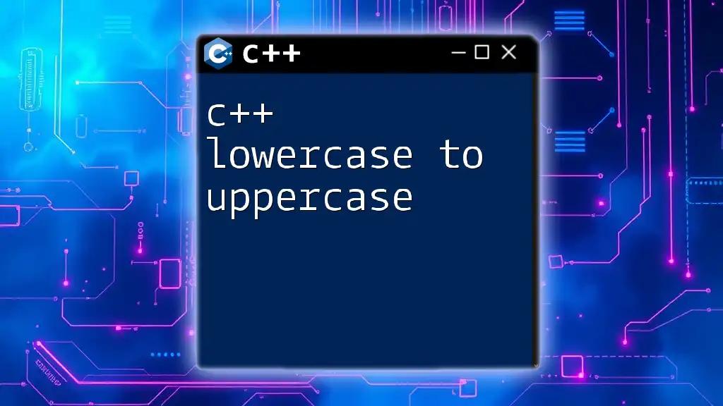 Convert Lowercase to Uppercase in CPP: A Quick Guide