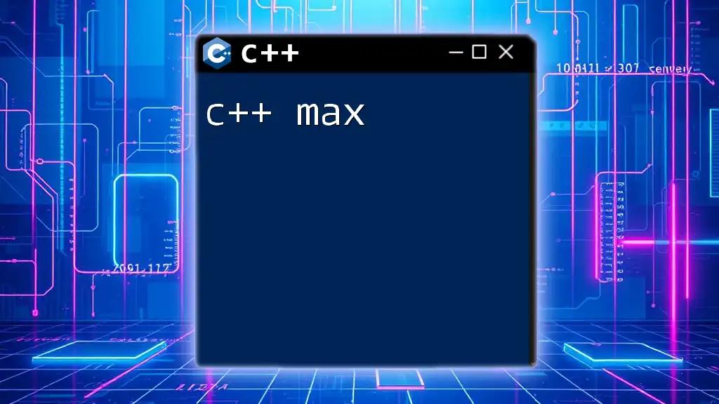 Mastering C++ Max: Find the Maximum Value Fast