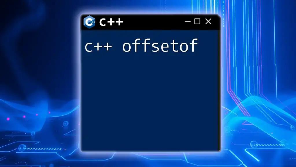 Mastering C++ offsetof: A Quick Guide to Pointers