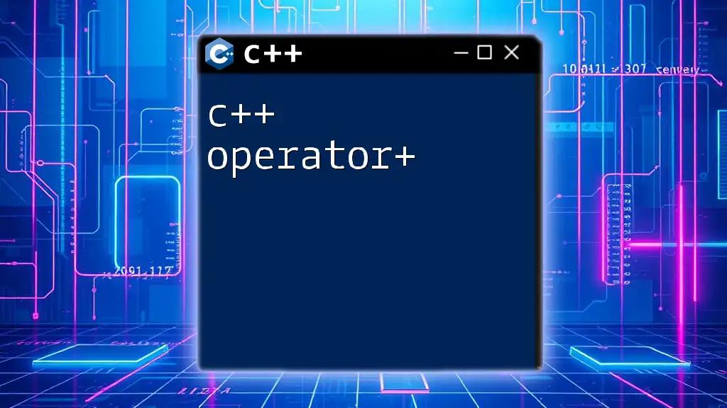 Mastering C++ Operator+ for Effortless Additions