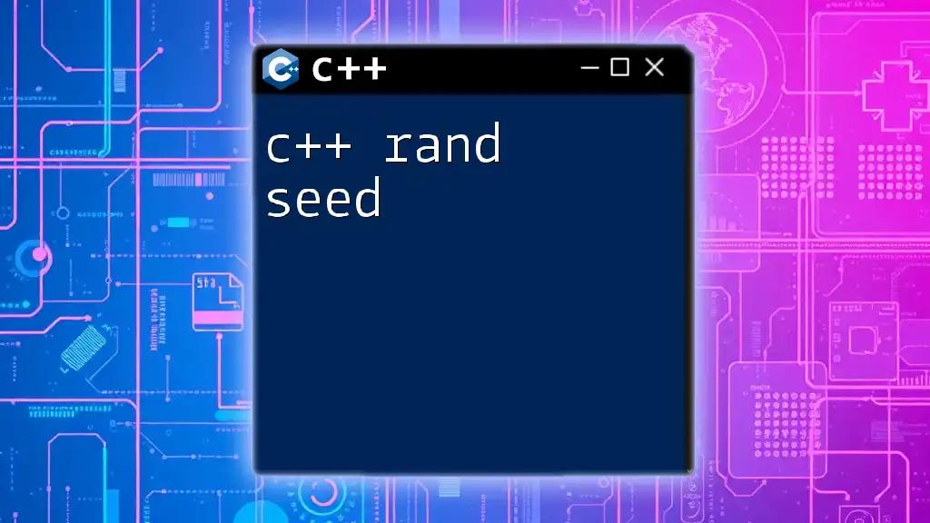 c++ Rand Seed: Mastering Randomness in CPP