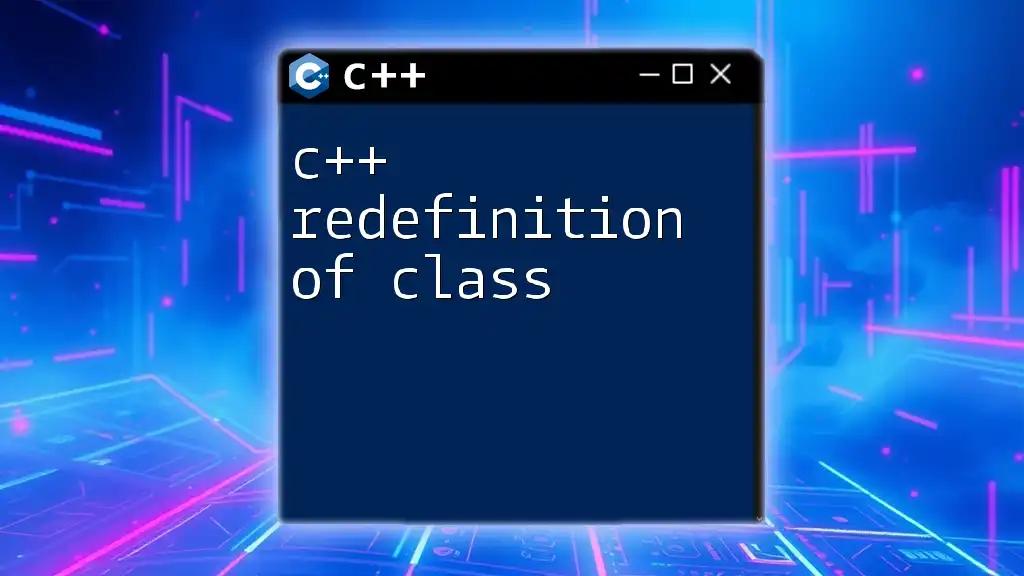 C++ Redefinition of Class: A Quick Guide