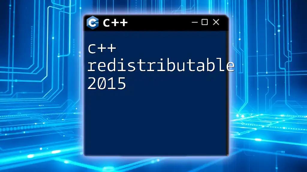 Mastering C++ Redistributable 2015: A Quick Guide