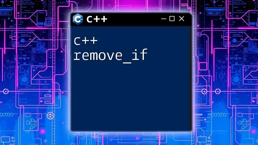 Mastering C++ remove_if: Filter Your Collections Effortlessly