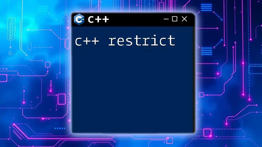 Understanding C++ Restrict: A Quick Guide