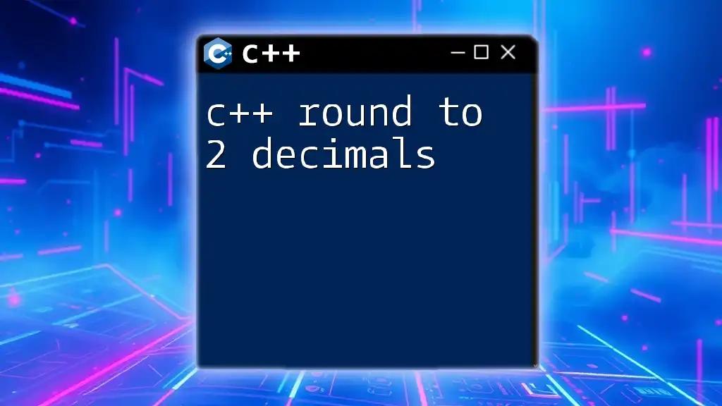 C++ Round to 2 Decimals: A Quick Reference Guide